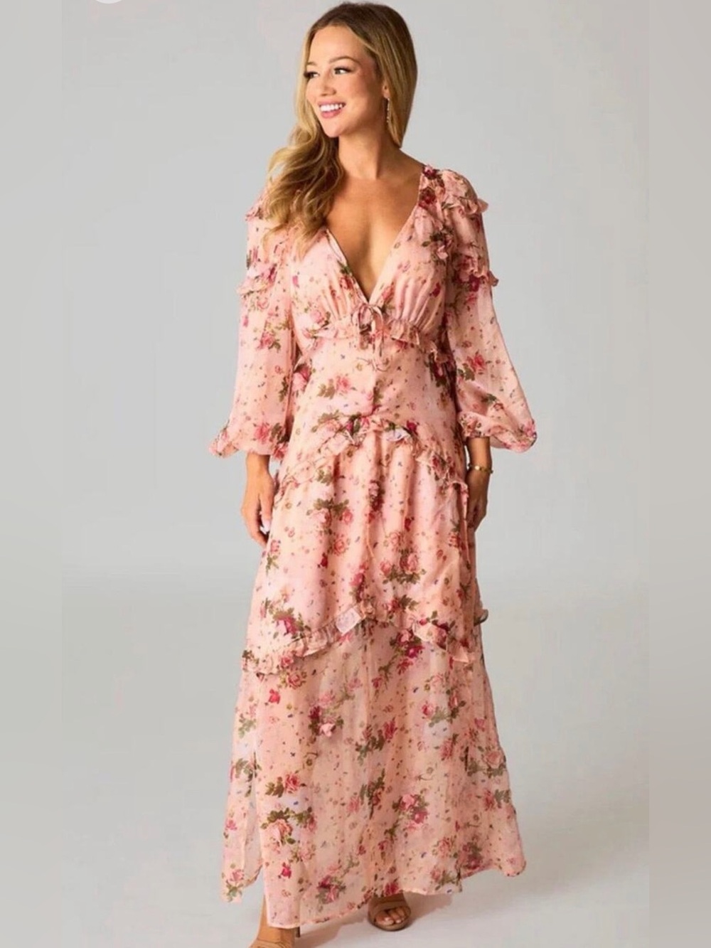 Buddy Love The Pia Maxi Dress in Spellbound Floral Pink.